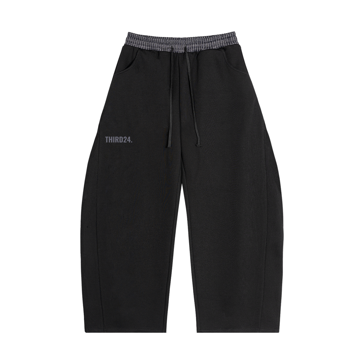 Plaid Waistband Barrel Sweatpants